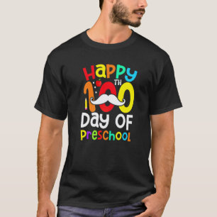 Camiseta Feliz 100º Día De Preescolar Bigote Maestro Estudi