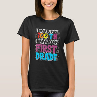 Camiseta Feliz 100º Día De Primer Grado 100 Días De Escuela
