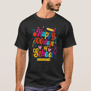 Camiseta Feliz 100º Día del Maestro de la Escuela Niños Niñ
