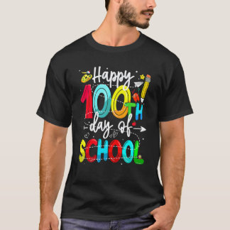 Camiseta Feliz 100º Día Del Maestro Estudiante Niño Escuela