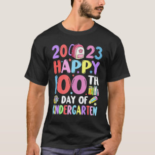 Camiseta Feliz 100.º Día De Jardín De Infantes 2023 Maestro