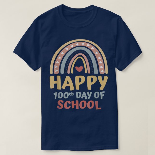 Camiseta Feliz 100° Día 100 días de clases Boho Rainbow St (Diseño del anverso)