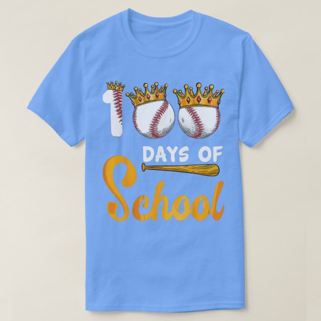 Camiseta Feliz 100° Día 100 días de clases de béisbol (Diseño del anverso)