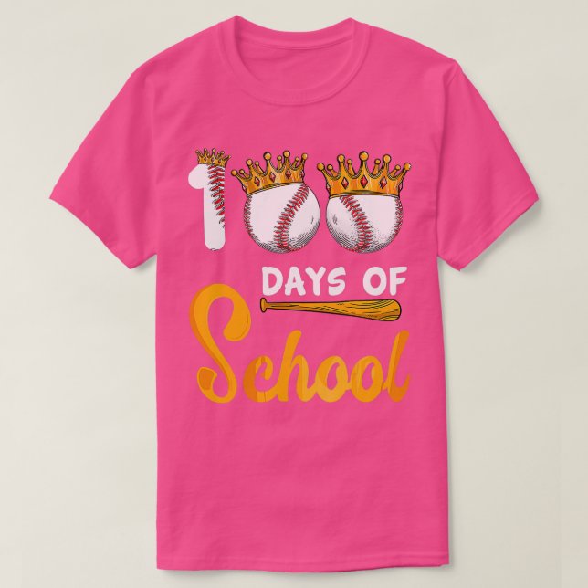 Camiseta Feliz 100° Día 100 días de escuela de béisbol (Diseño del anverso)