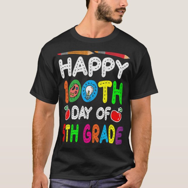 Camiseta Feliz 100° Día de 5º Grado (Anverso)