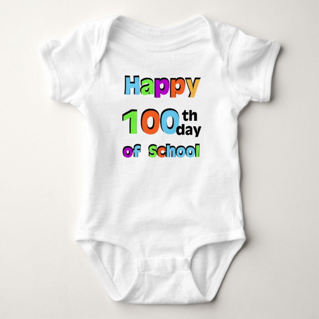 Camiseta Feliz 100° día de clases (Anverso)
