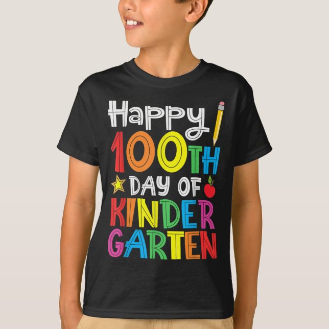 Camiseta Feliz 100° día de clases (Anverso)