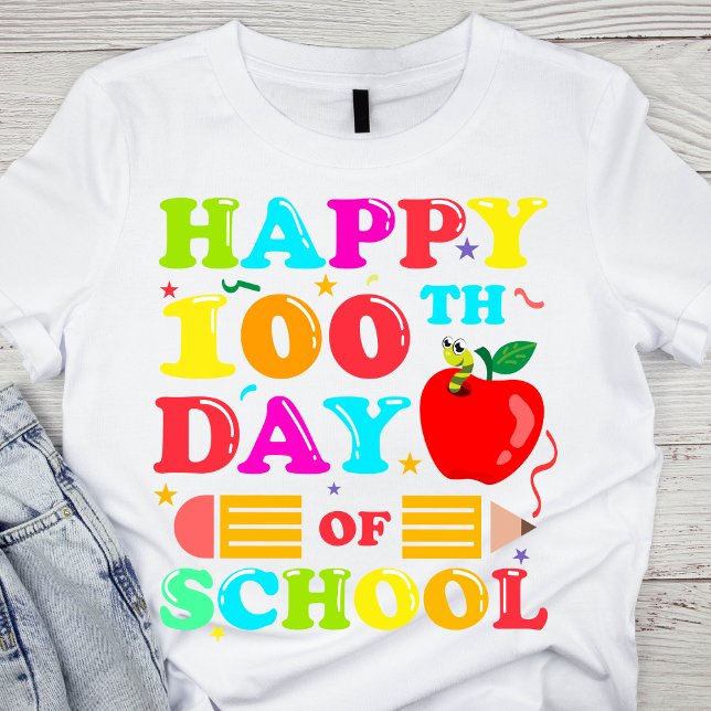 Camiseta Feliz 100° día de clases (Subido por el creador)