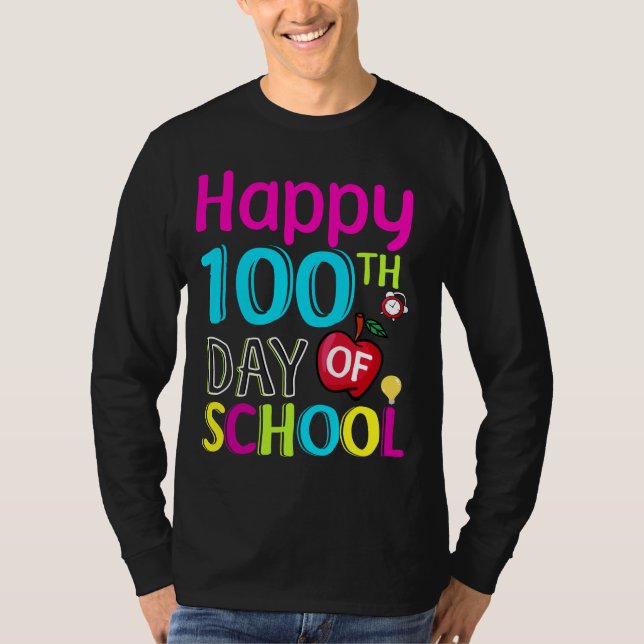 Camiseta Feliz 100° día de clases (Anverso)