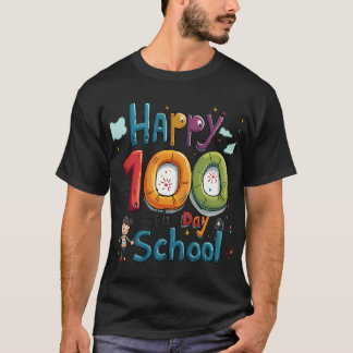 Camiseta feliz 100° día de clases
