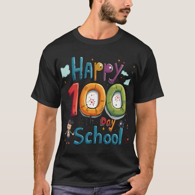 Camiseta feliz 100° día de clases (Anverso)