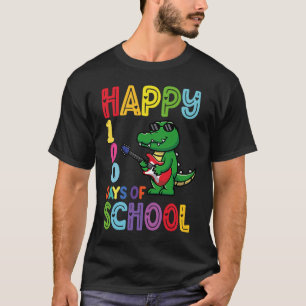Camiseta Feliz 100° día de clases de cocodrilo lindo jugand