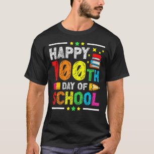 Camiseta Feliz 100° Día de Colores de Colores Escolares Pen