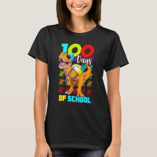 Camiseta Feliz 100° Día de Dinosaurio Escolar 100 días inte