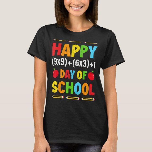 Camiseta Feliz 100° Día De Enseñanza De Fórmula De Matemáti (Anverso)