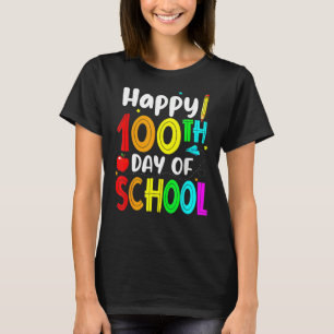 Camiseta Feliz 100° Día De Enseñanza Escolar Niños Felices 