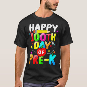 Camiseta Feliz 100° Día de Enseñanza Preescolar 100 Días