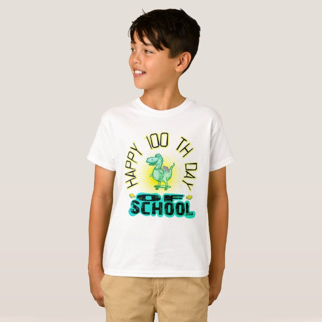 Camiseta feliz 100° día de escuela (Anverso completo)