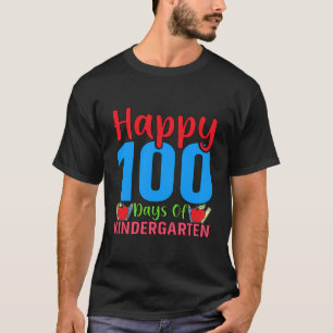 Camiseta Feliz 100 Día De Escuela De Jardín De Niños