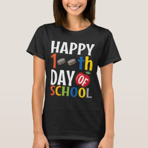 Camiseta Feliz 100° Día De Estudiante De Hockey Escolar
