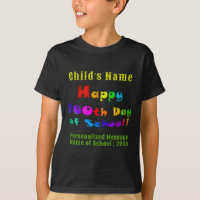 Camiseta feliz 100° día de gradiente escolar