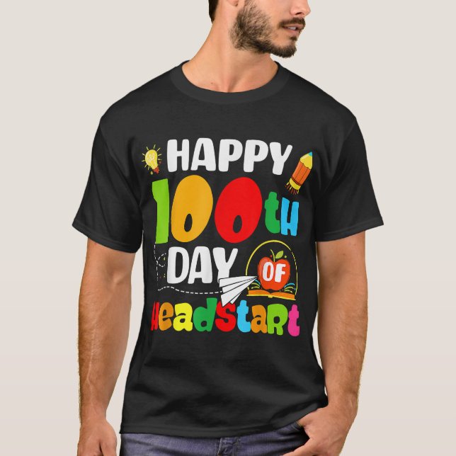Camiseta Feliz 100° día de inicio de sesión 100 días de cla (Anverso)