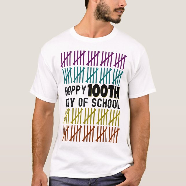 Camiseta Feliz 100° Día De La Escuela (Anverso)