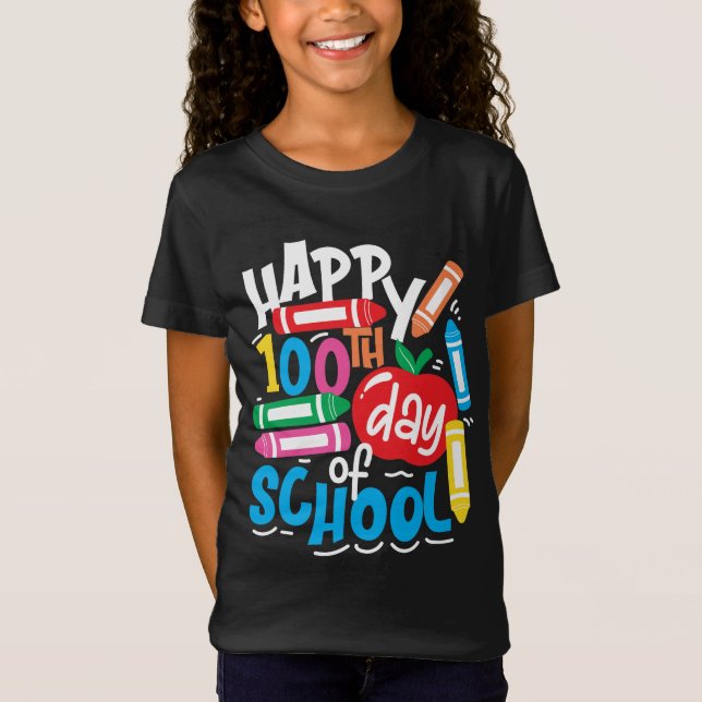 Camiseta Feliz 100° Día De La Escuela (Anverso)