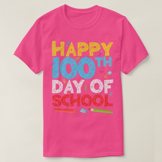 Camiseta Feliz 100° Día De La Escuela 50 (Diseño del anverso)