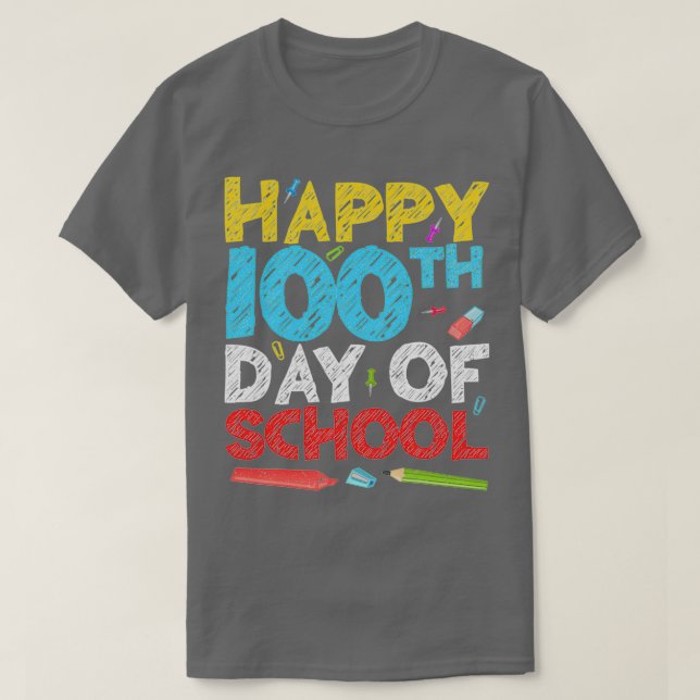 Camiseta Feliz 100° Día De La Escuela 9 (Diseño del anverso)
