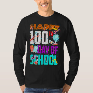 Camiseta Feliz 100° Día De La Escuela Gracioso Estudiante D