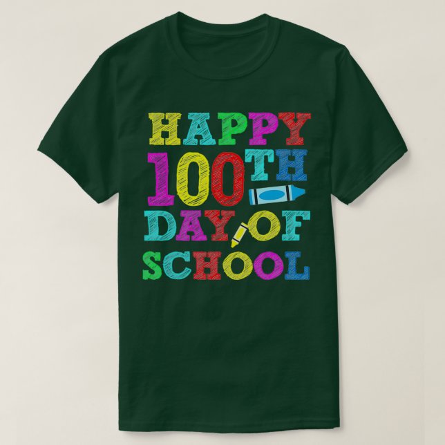 Camiseta Feliz 100° Día de la Escuela para el Maestro o el  (Diseño del anverso)