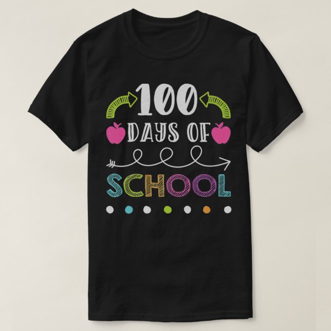 Camiseta Feliz 100° Día de la Escuela para el Maestro o el  (Diseño del anverso)