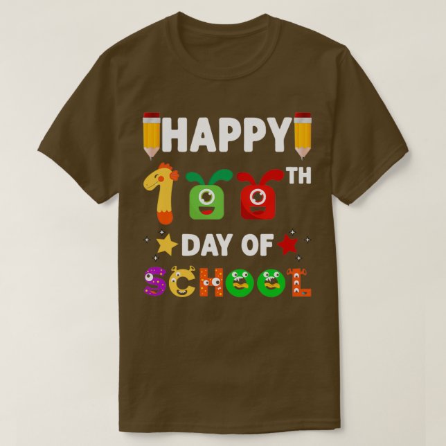Camiseta Feliz 100° Día de la Escuela para Niños Maestros (Diseño del anverso)