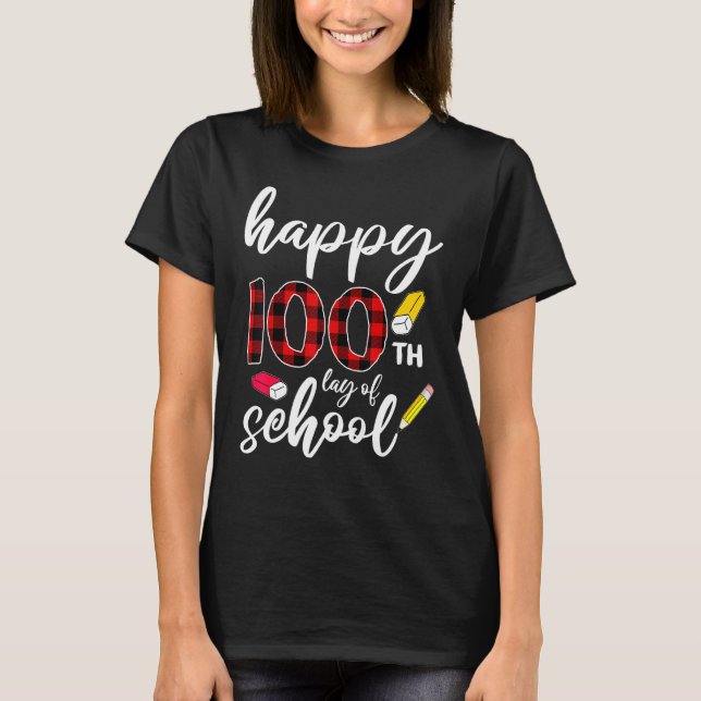 Camiseta Feliz 100° Día De La Escuela Para Profesores Buffa (Anverso)