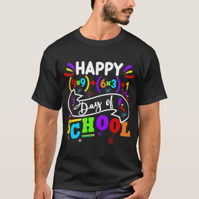 Camiseta Feliz 100° Día de la Escuela para Profesores o Niñ (Anverso)