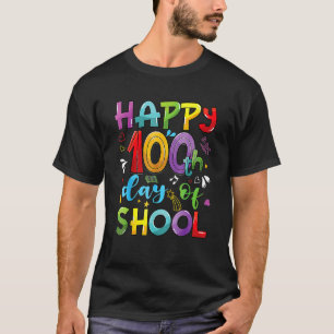 Camiseta Feliz 100° Día de la Escuela para Profesores y Est