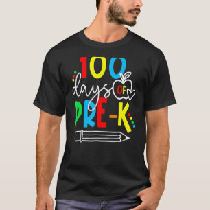 Camiseta Feliz 100° Día de la escuela preescolar 100 días