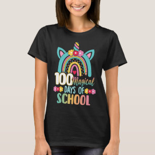 Camiseta Feliz 100° Día De La Escuela Rainbow Unicorn 100 M