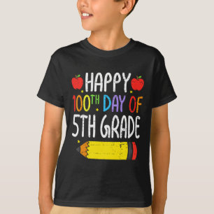 Camiseta Feliz 100° Día de los Estudiantes de Quinto Grado 