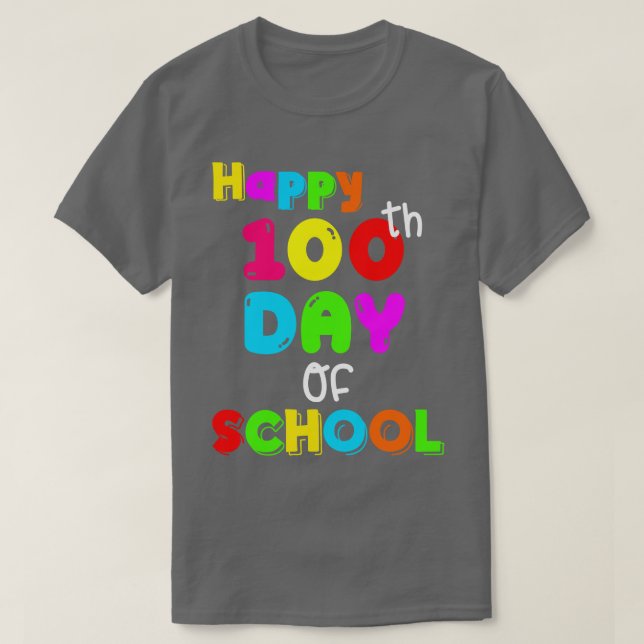 Camiseta Feliz 100° Día de los Maestros Escolares Felices C (Diseño del anverso)