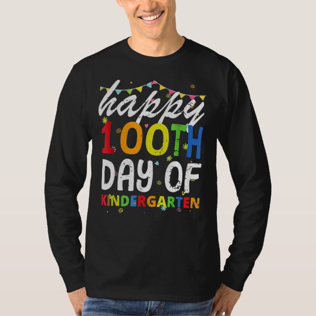 Camiseta Feliz 100° Día de los Niños Docentes en Jardines d (Anverso)