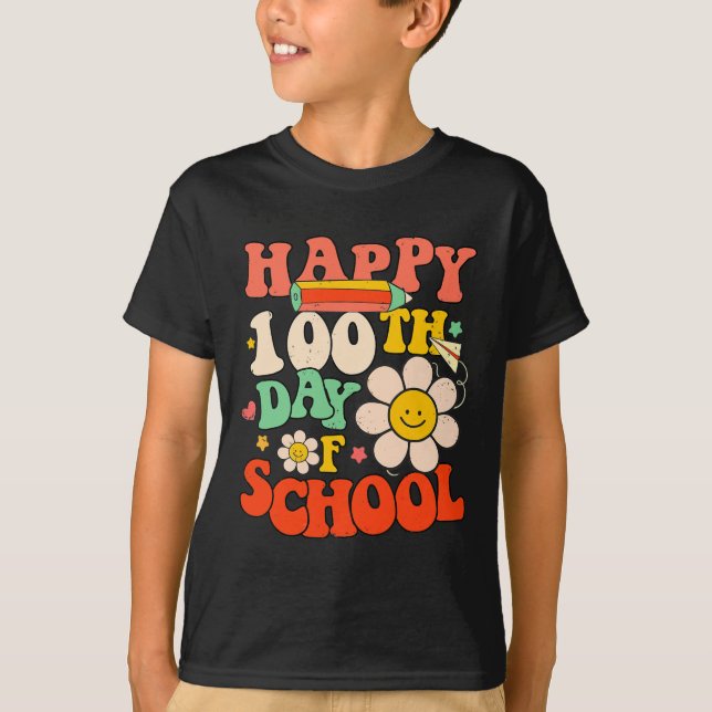 Camiseta Feliz 100° Día De Los Niños Maestros 100 Días (Anverso)