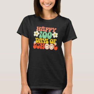 Camiseta Feliz 100° Día De Maestros Niños Retro Groov