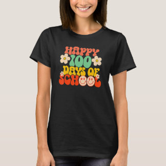 Camiseta Feliz 100° Día De Maestros Niños Retro Groov