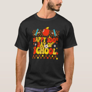 Camiseta Feliz 100° Día De Maestros Niños Retro Groov