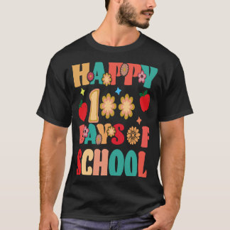 Camiseta Feliz 100° Día De Maestros Niños Retro Groov