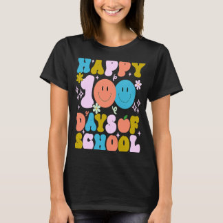 Camiseta Feliz 100° Día De Maestros Niños Retro Groov