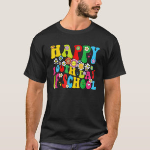 Camiseta Feliz 100° Día de Maestros Niños Retro Groov