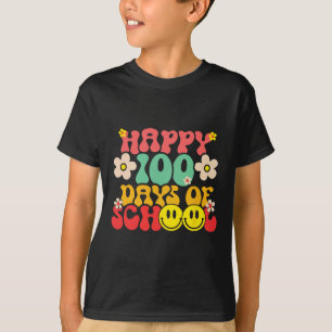 Camiseta Feliz 100° Día De Maestros Niños Retro Groov